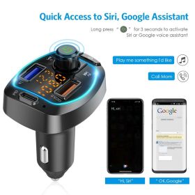 NEW FM Transmitter Bluetooth 5.0 Wireless Car 3USB Charger Handsfree Mp3 Player