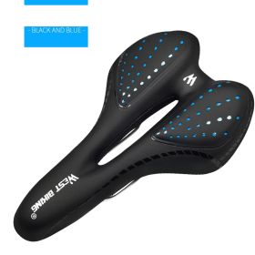 Bike Seat Cushion Silicone Thickened Soft And Comfortable (Option: A Black blue)