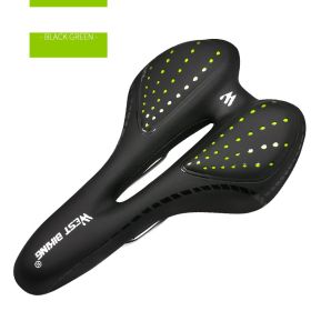 Bike Seat Cushion Silicone Thickened Soft And Comfortable (Option: A Black green)