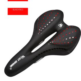 Bike Seat Cushion Silicone Thickened Soft And Comfortable (Option: A Black red)