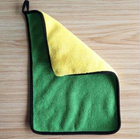 Two-color Couble-sided Car Dual-use Cleaning Car Wash Towel (Option: Green 30x40)