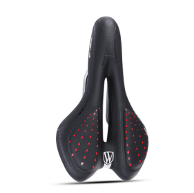 Bike Seat Cushion Silicone Thickened Soft And Comfortable (Option: Black red)