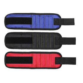 Fifteen-Compartment Powerful Magnetic Wristband (Option: Blue-Five rows of 15 magnets)