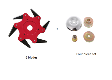 Multi-Leaf Manganese Steel Blade For Mowing Head (Option: 6 blades set)