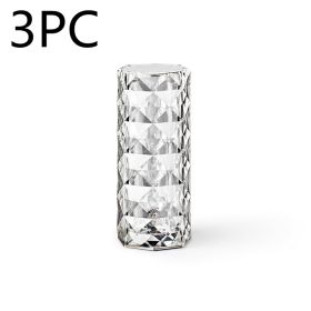 Nordic Crystal Lamp USB Table Lamps Bedroom Touch Dimming Atmosphere Diamond Night Light Rose Projector Lamp Decor (Option: White-16colors 3PC-USB)